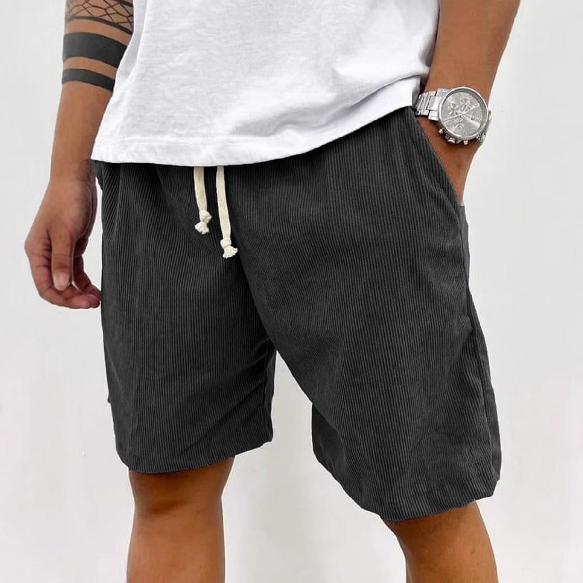 R&B | Herren Casual Kordelzug Cord Shorts