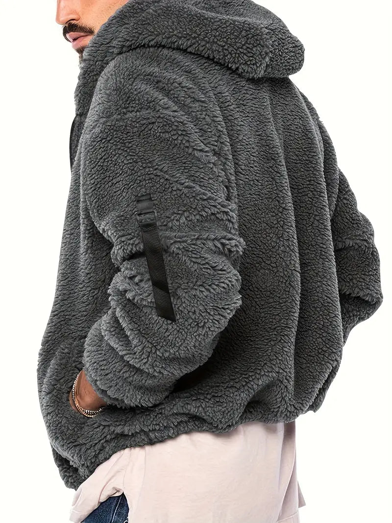 R&B Teddyjacke mit Reißverschluss für Männer