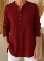 R&B | Bequemer Pullover mit Schickem Knopfdetail