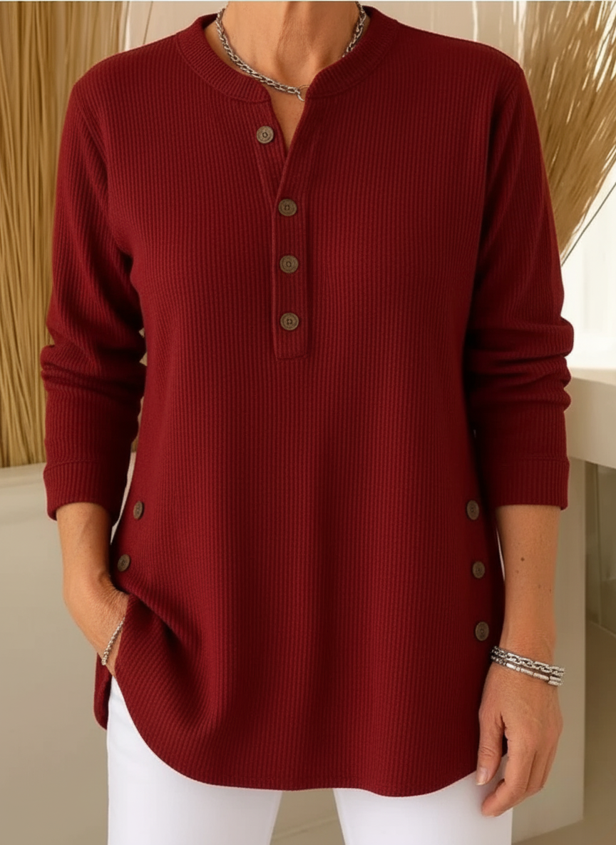 R&B | Bequemer Pullover mit Schickem Knopfdetail