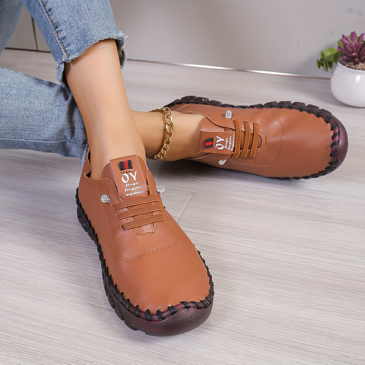 R&B | Bequeme Lederschuhe mit Runder Spitze