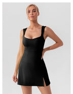 R&B | Hosenträger einfarbig Yoga Tennisrock leichtes Sportkleid