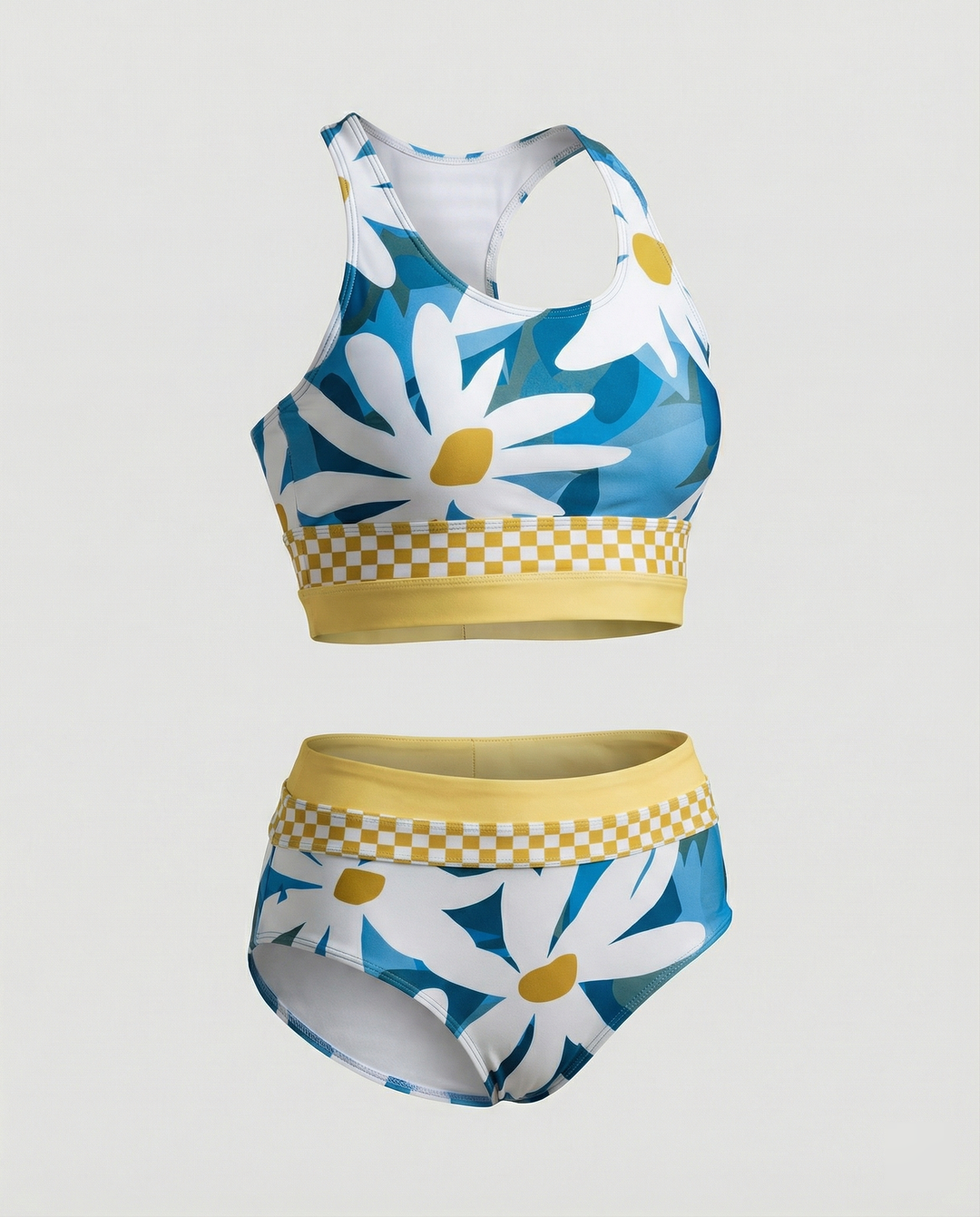 R&B | Gestreiftes Reißverschluss-Rücken Schick Bikini Set