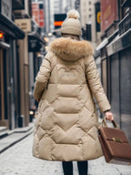R&B | Lange gepolsterte Jacke mit Kapuze