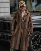 R&B | Brauner Kunstpelz Lange Overcoat