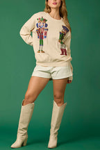 R&B | Weihnachtssoldat Pailletten Mode Lässiger Sweatshirt