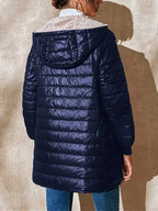 R&B | Mittellange Kapuzen Steppjacke