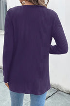 R&B | Strickjacke mit Blumenrand und langen Ärmeln
