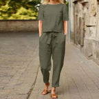 R&B | Übergroße Bluse Hose mit weitem Bein Retro zweiteiliges Set