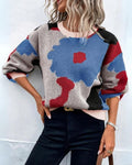 R&B | Strickpullover mit Abstraktem Floral-Muster