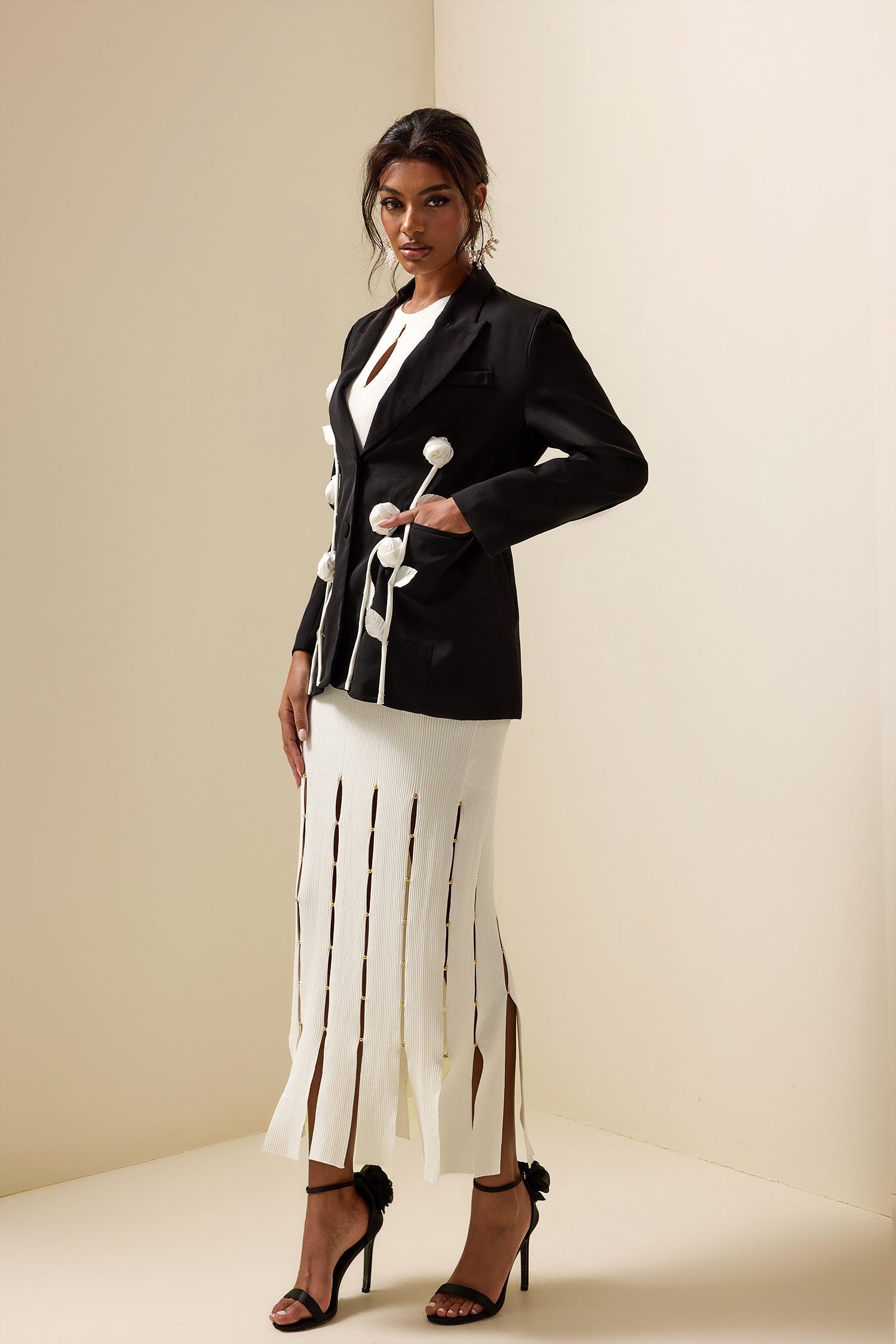 R&B | Kontrast Langarm Blazer Jacke