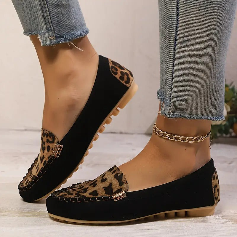 Bequeme Damen-Slipper mit wildem Leopardenprint R&B R&B