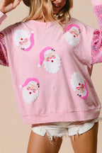 R&B | Weihnachten Lässig Locker Rundhals Pailletten Ärmel Sweatshirt