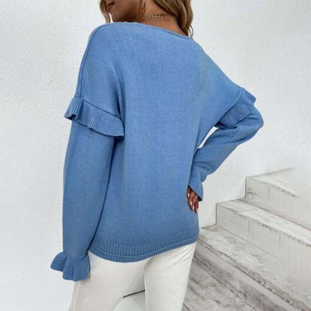 R&B | Einfarbiger Strickpullover Für Kalte Tage