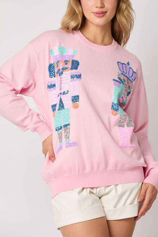 R&B | Weihnachtssoldat Pailletten Mode Lässiger Sweatshirt