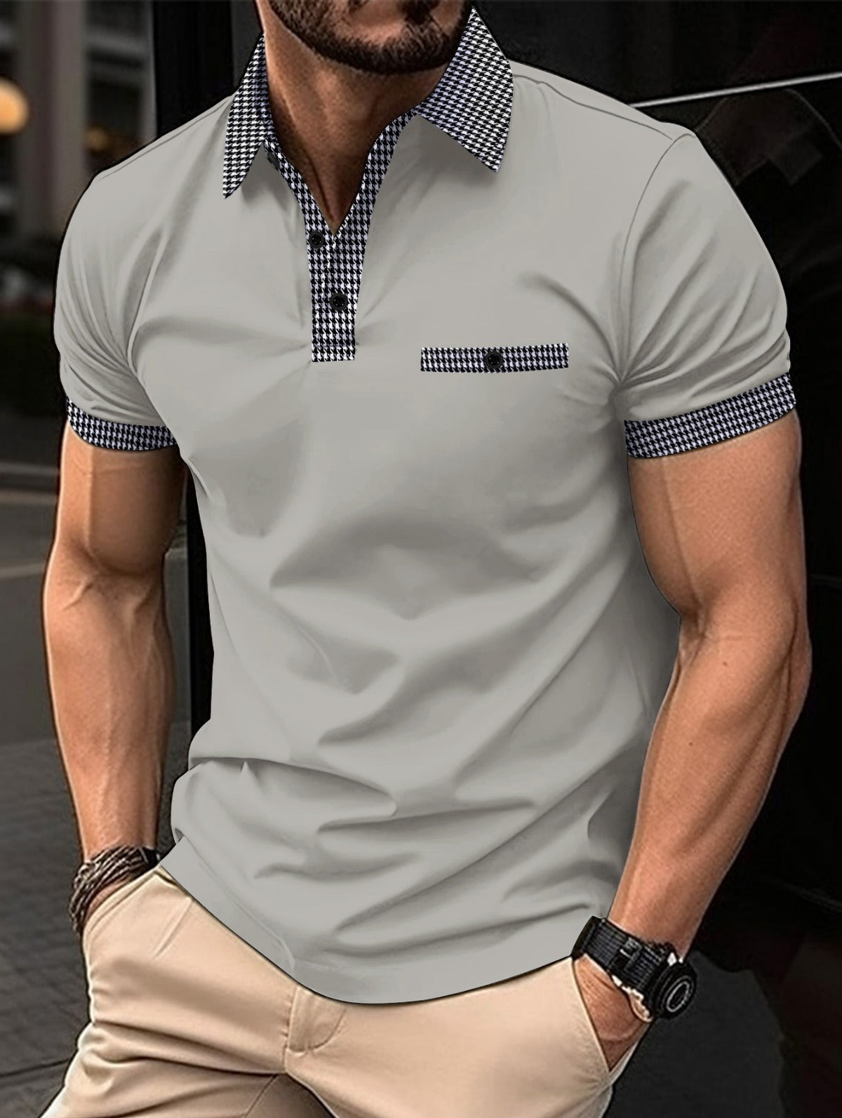 R&B | Farblich passendes POLO-Shirt mit Knöpfen