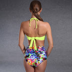 Damen Hochgeschnittener Bikini mit verspieltem Floral-Design R&B