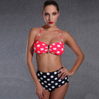 Damen Hochgeschnittener Bikini mit Charmanten Punkte-Design R&B