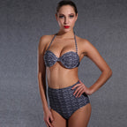 Damen Hochgeschneiderter Bikini mit strukturierter Oberflächenstruktur R&B