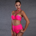 Damen Hochgeschnittener Bikini mit elegantem Halterneck R&B