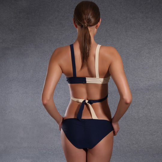 Damen Bikini mit asymmetrischem Design und tiefem Ausschnitt R&B