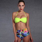 Damen Hochgeschnittener Bikini mit verspieltem Floral-Design R&B