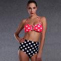 Damen Hochgeschnittener Bikini mit Charmanten Punkte-Design R&B