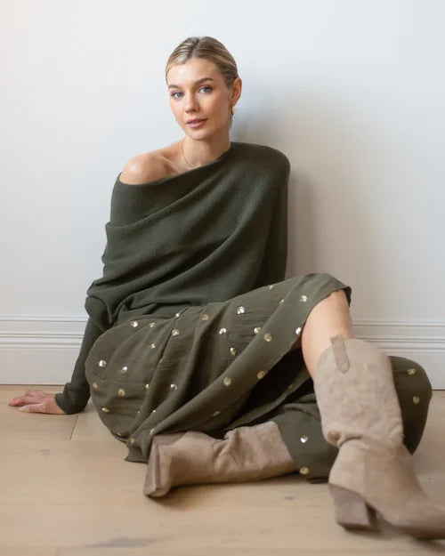 R&B | Asymmetrisch drapierter Pullover