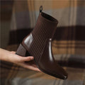 R&B | Stiefel mit Quadratischer Zehenpartie und Elastischen Stricksocken