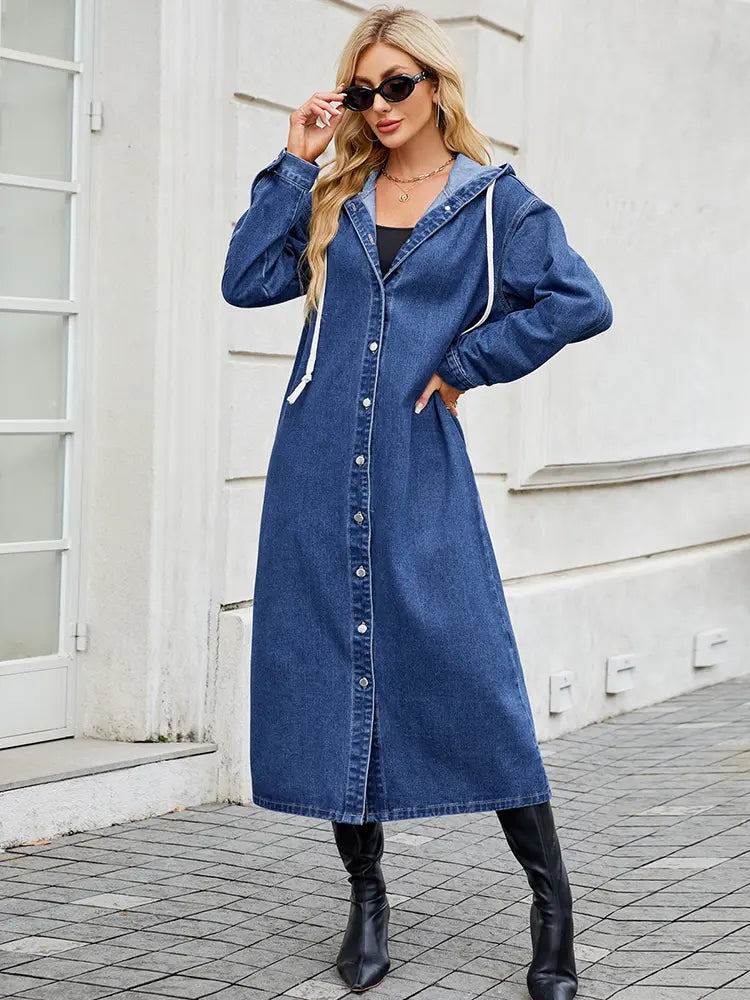 R&B | Langer Denim-Trenchcoat