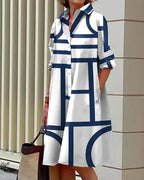 R&B | Kleid mit Taschen und Geometrischem Druck