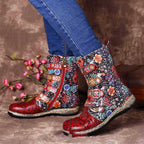 Lederstiefel für Damen mit einzigartigen Details R&B