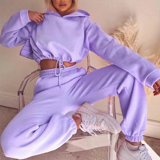 R&B | Jogginganzug Zweiteiler mit Cropped Hoodie