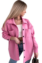 R&B | Oversized Hemdbluse mit Großen Taschen Polyester Minimalistisch und Stilvoll