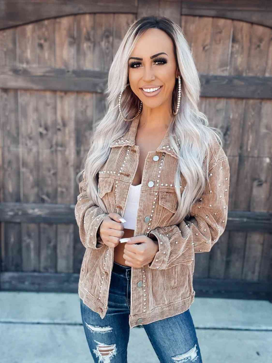 R&B | Nietenkragenknopfhemdjacke