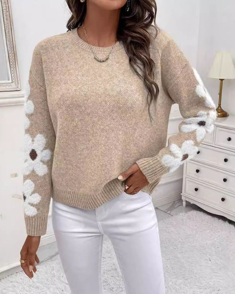 R&B | Strickpullover mit Floralem Muster