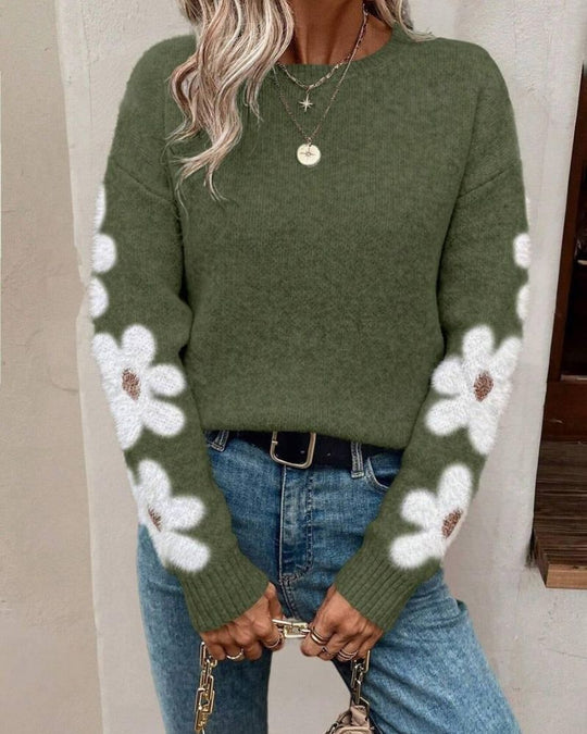 R&B | Strickpullover mit Floralem Muster