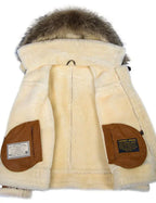 R&B | Winter Lammfelljacke mit Pelzkapuze