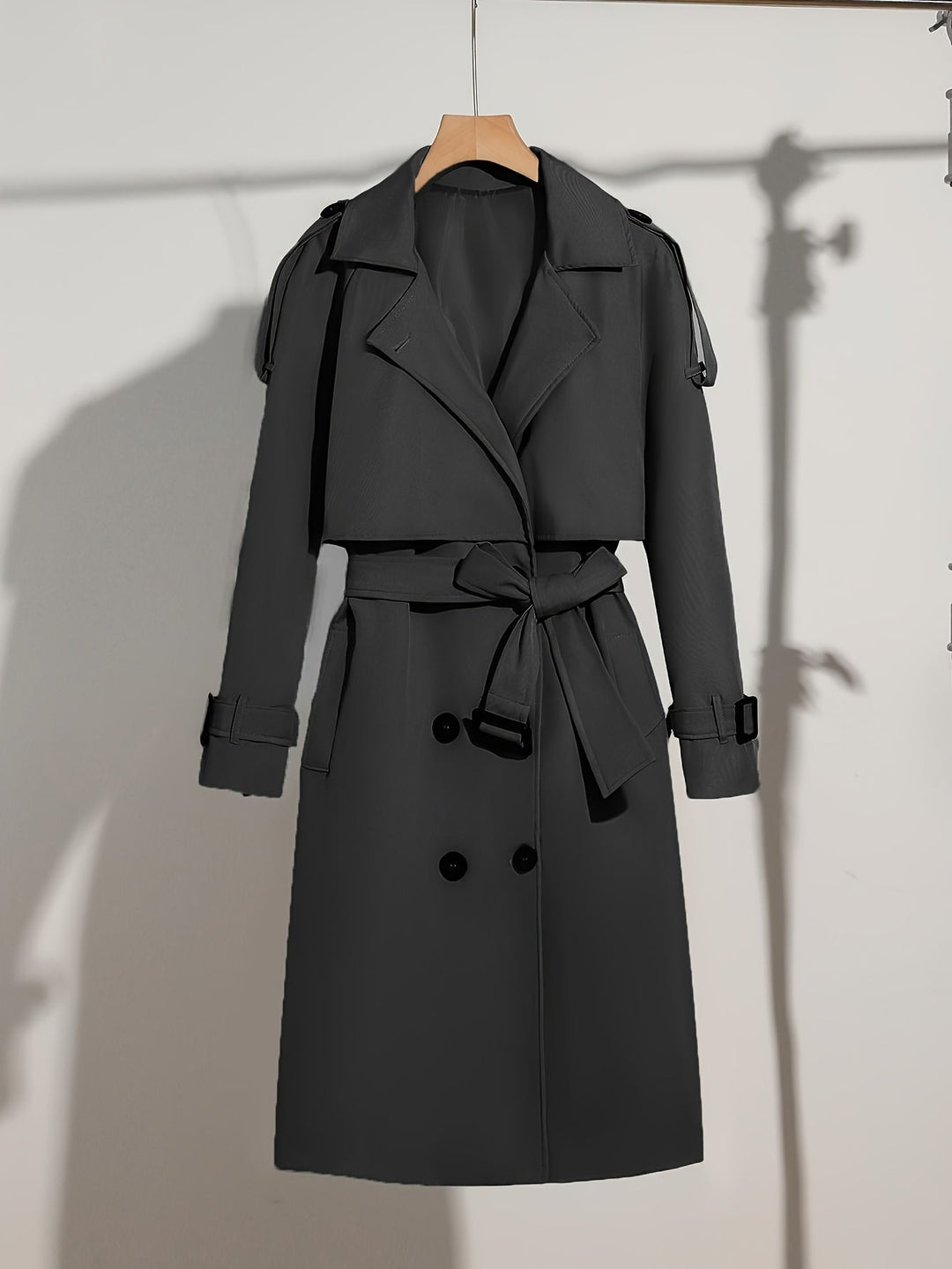 R&B | Mantel mit Gürtel-Design Casual Plus Size für Frauen Perfekt für lässige Tage