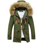 Herren Winterparka mit abnehmbarer Kapuze und praktischem Taschen-Design