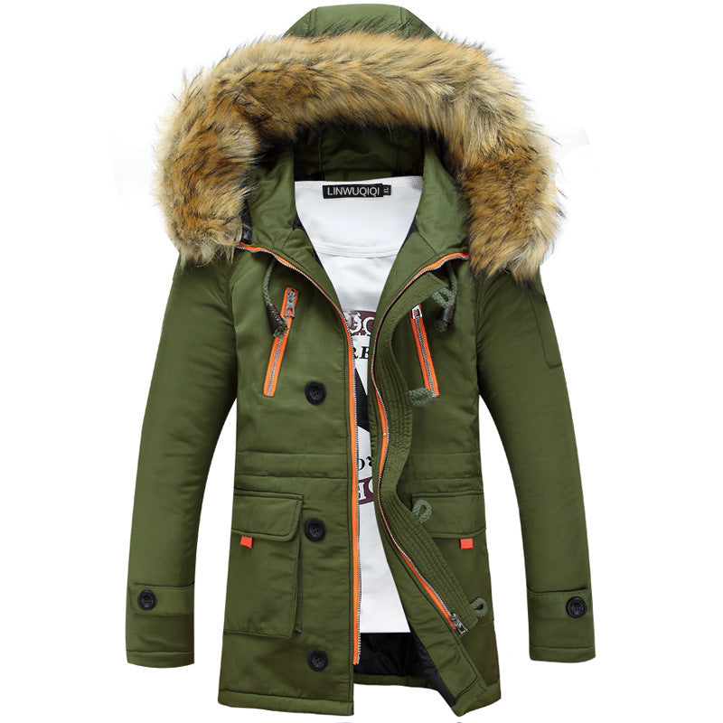 Herren Winterparka mit abnehmbarer Kapuze und praktischem Taschen-Design