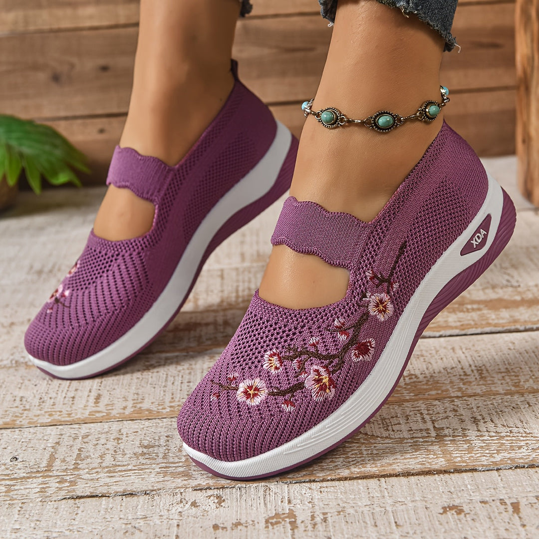 Blumenbestickte Mesh Slip-On Schuhe R&B R&B