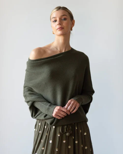 R&B | Asymmetrisch drapierter Pullover