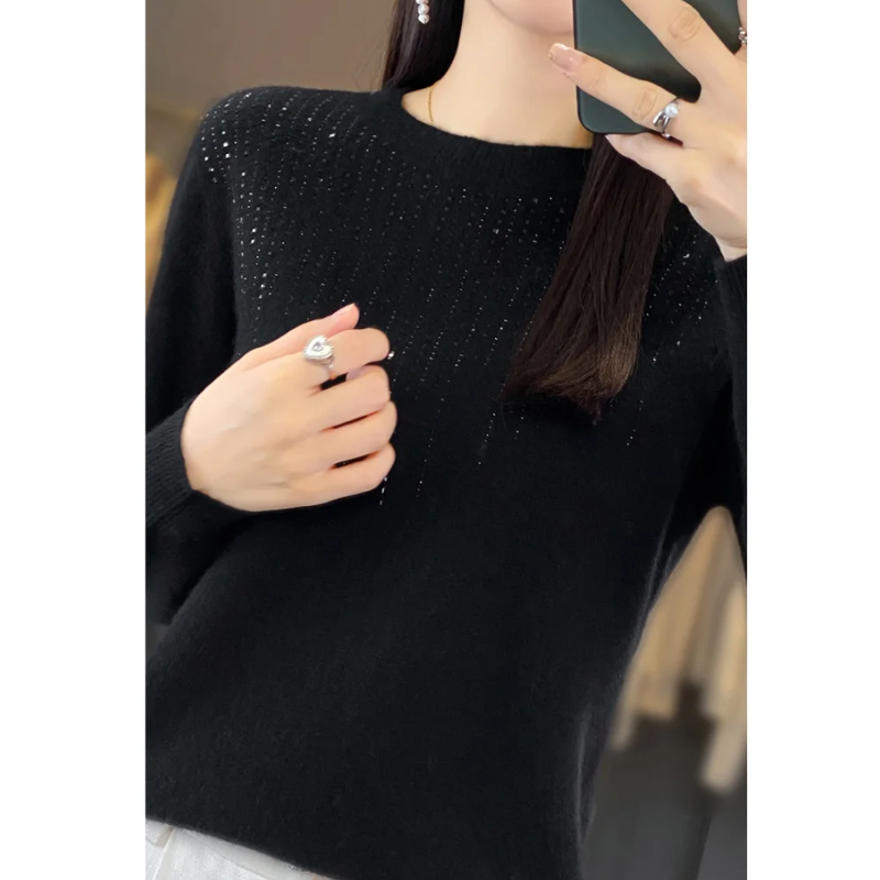 R&B | Sweatshirt - Weicher Strickpullover mit funkelnden Details
