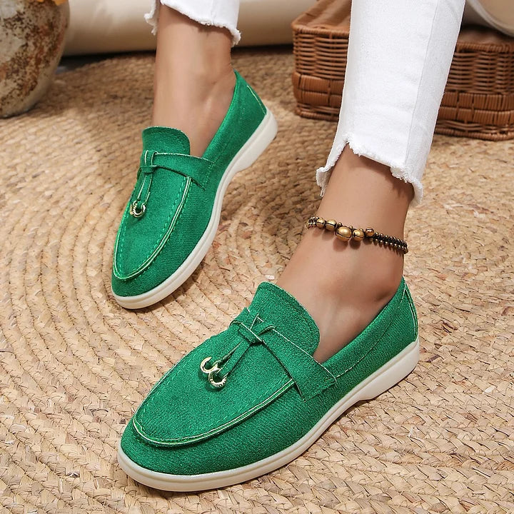Damen-Loafers aus Wildleder mit geknoteter Quaste R&B R&B
