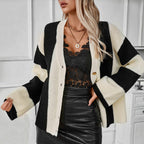 R&B | Gestreifter Strick Strickjacke