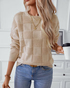 R&B | Grober Strickpullover mit Karomuster