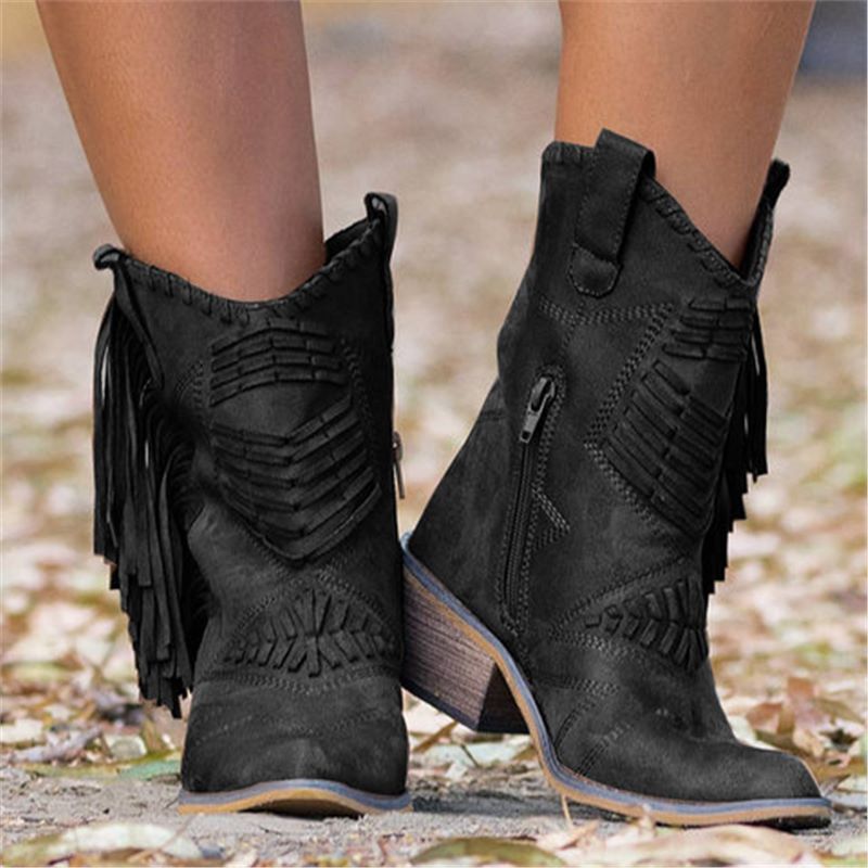 Stylische Damen Stiefel mit Fransen R&B