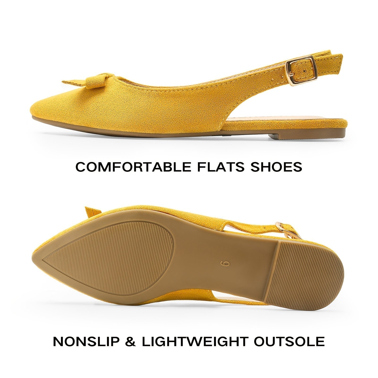 R&B | Flache Slingback Sandalen mit Schleife