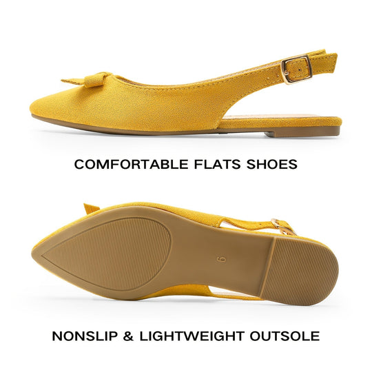 R&B | Flache Slingback Sandalen mit Schleife